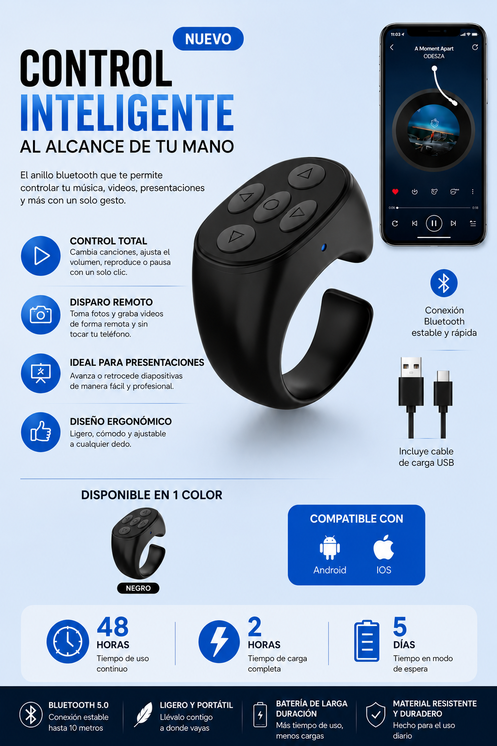 Anillo controlador con bluetooth
